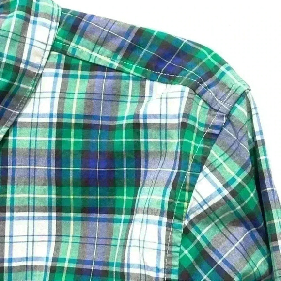 L.L Bean Blue, Green White Plaid Long Sleeve Button Shirt XL - Picture 2 of 5